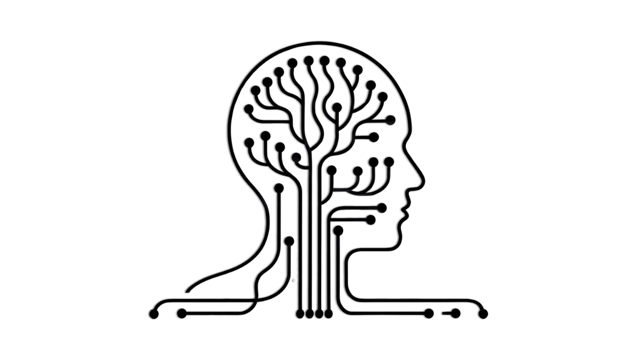 innerscript-mindset-reprogramming-hero Minimal black circuitry forming an abstract mind
