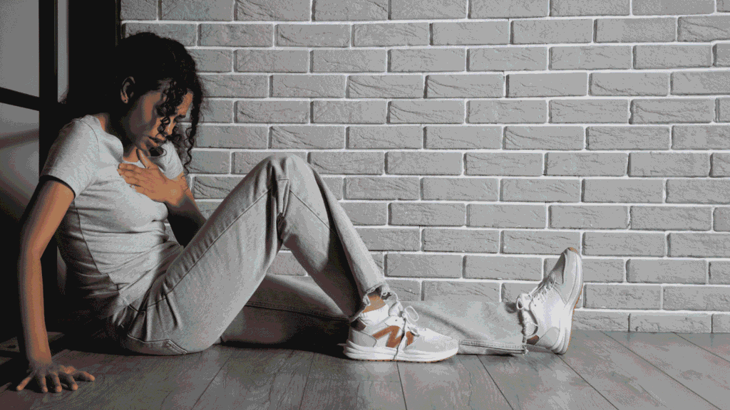 girl having a panic attack